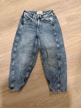 Abercrombie & Fitch kids faded blue Barrel jeans